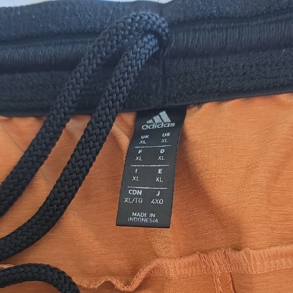 Adidas Men's Orange and Black Athletic Shorts